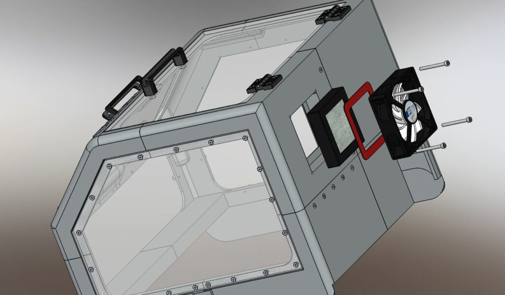 Vue éclatée du capot pour l'imprimante Zortrax M200 RedOhm fig 03