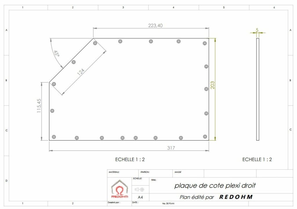 Plaque de cote plexi droit - RedOhm