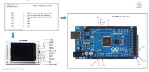 Aide au câblage de l'écran Lcd A000096 sur une carte Arduino Mega ou ADK 