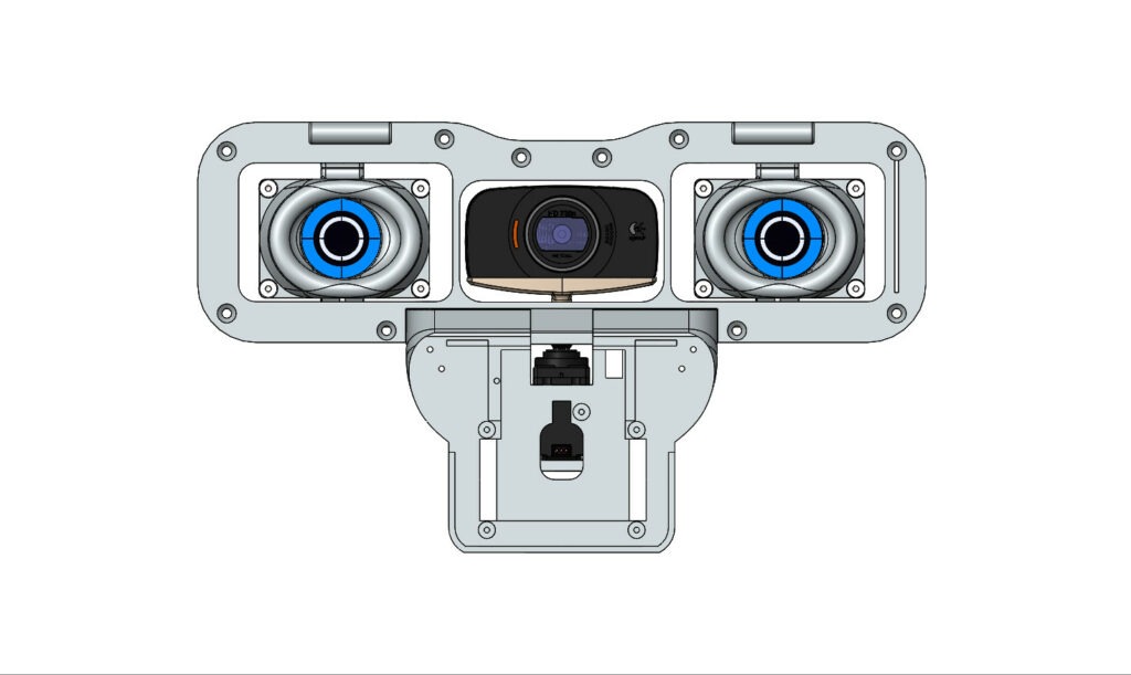 Le robot Maya , Le systéme de vision ( Vue de face ) 