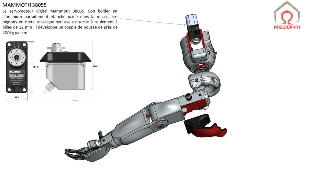 Maya modification de l'epaule elevation et présentation du servomoteur 