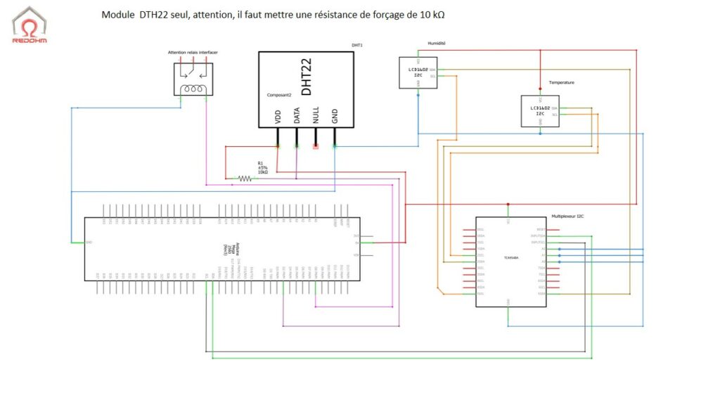 Module  DTH22 seul schema de principe de l'hygromètre - RedOhm -