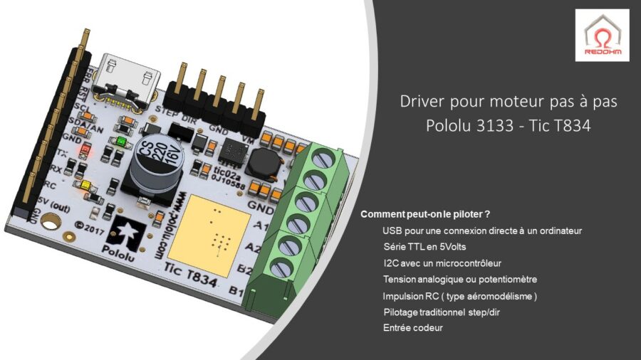 Driver Pololu 3133 ou Tic T834