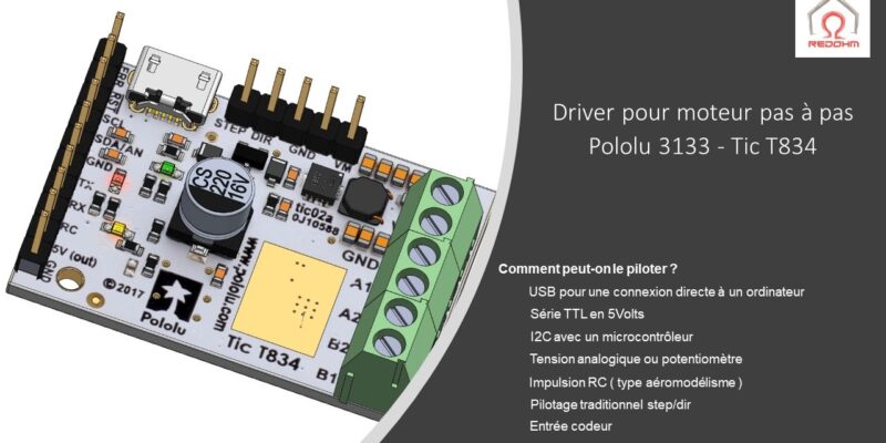 Driver Pololu 3133 ou Tic T834